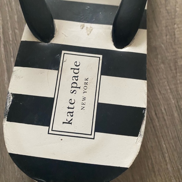 Kate Spade Black and White Striped Flip Flops - Picture 3 of 5